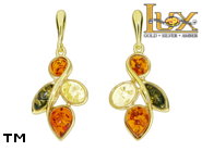 Jewellery GOLD earrings.  Stone: amber. TAG: nature; name: GE391; weight: 5.54g.
