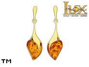 Jewellery GOLD earrings.  Stone: amber. TAG: hearts; name: GE394; weight: 4.94g.