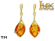 Jewellery GOLD earrings.  Stone: amber. TAG: ; name: GE395; weight: 4.21g.