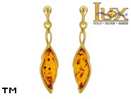 Jewellery GOLD earrings.  Stone: amber. TAG: modern; name: GE399; weight: 3.98g.