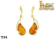 Jewellery GOLD earrings.  Stone: amber. TAG: nature; name: GE422; weight: 0g.