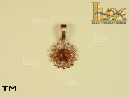 Jewellery GOLD pendant.  Stone: amber. TAG: nature; name: GP002; weight: 1.5g.