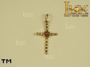 Jewellery GOLD pendant.  Stone: amber. TAG: cross; name: GP067; weight: 1.2g.