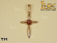 Jewellery GOLD pendant.  Stone: amber. TAG: cross; name: GP068; weight: 3.04g.