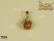 Jewellery GOLD pendant.  Stone: amber. TAG: animals, clasic, signs; name: GP129; weight: 1.63g.
