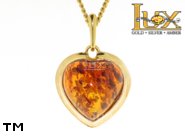 Jewellery GOLD pendant.  Stone: amber. TAG: hearts, clasic; name: GP147-2; weight: 2.09g.