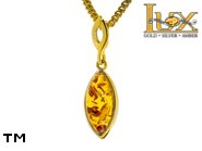 Jewellery GOLD pendant.  Stone: amber. TAG: ; name: GP260; weight: 1.01g.