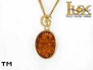 Jewellery GOLD pendant.  Stone: amber. TAG: ; name: GP357; weight: 2.86g.