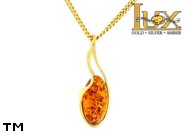 Jewellery GOLD pendant.  Stone: amber. TAG: ; name: GP380; weight: 1.35g.