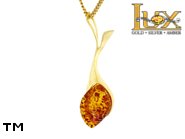 Jewellery GOLD pendant.  Stone: amber. TAG: ; name: GP383; weight: 2.51g.