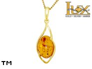 Jewellery GOLD pendant.  Stone: amber. TAG: ; name: GP386; weight: 1.98g.