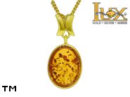 Jewellery GOLD pendant.  Stone: amber. TAG: ; name: GP389; weight: 2.32g.