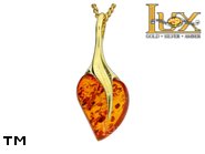 Jewellery GOLD pendant.  Stone: amber. TAG: hearts; name: GP394; weight: 2.78g.