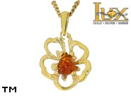 Jewellery GOLD pendant.  Stone: amber. TAG: nature; name: GP398; weight: 1.98g.