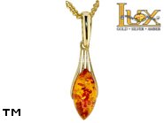 Jewellery GOLD pendant.  Stone: amber. TAG: modern; name: GP401; weight: 1.01g.