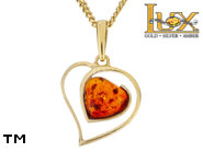 Jewellery GOLD pendant.  Stone: amber. TAG: hearts; name: GP407; weight: 0g.