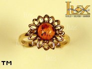 Jewellery GOLD ring.  Stone: amber. TAG: nature; name: GR002; weight: 2.24g.