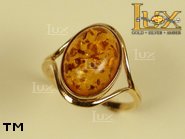 Jewellery GOLD ring.  Stone: amber. TAG: clasic; name: GR125-2; weight: 3.1g.
