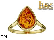 Jewellery GOLD ring.  Stone: amber. TAG: ; name: GR243; weight: 2.71g.