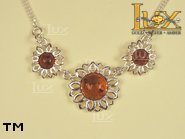 Jewellery SILVER sterling necklace.  Stone: amber. TAG: nature; name: N-244; weight: 8.2g.