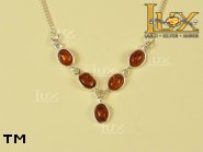 Jewellery SILVER sterling necklace.  Stone: amber. TAG: ; name: N-351; weight: 6.1g.