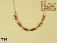 Jewellery SILVER sterling necklace.  Stone: amber. TAG: ; name: N-606; weight: 7.2g.