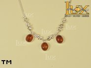 Jewellery SILVER sterling necklace.  Stone: amber. TAG: ; name: N-616-1; weight: 7.3g.