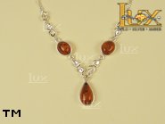 Jewellery SILVER sterling necklace.  Stone: amber. TAG: ; name: N-616-2; weight: 7.9g.