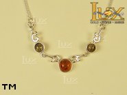 Jewellery SILVER sterling necklace.  Stone: amber. TAG: ; name: N-618; weight: 5.9g.