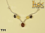Jewellery SILVER sterling necklace.  Stone: amber. TAG: ; name: N-622; weight: 7.9g.