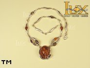 Jewellery SILVER sterling necklace.  Stone: amber. TAG: nature; name: N-651-2; weight: 23g.