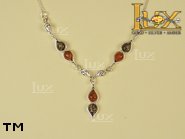 Jewellery SILVER sterling necklace.  Stone: amber. TAG: ; name: N-666-2; weight: 7.7g.