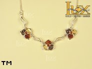 Jewellery SILVER sterling necklace.  Stone: amber. TAG: nature; name: N-681-1; weight: 10.1g.