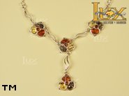 Jewellery SILVER sterling necklace.  Stone: amber. TAG: nature; name: N-681-2; weight: 13.2g.