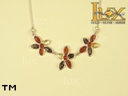 Jewellery SILVER sterling necklace.  Stone: amber. TAG: nature; name: N-682; weight: 9.2g.