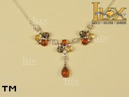 Jewellery SILVER sterling necklace.  Stone: amber. TAG: nature; name: N-690-1; weight: 7.3g.