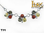 Jewellery SILVER sterling necklace.  Stone: amber. TAG: nature; name: N-690-2; weight: 6.3g.