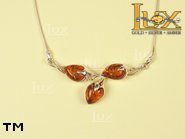 Jewellery SILVER sterling necklace.  Stone: amber. TAG: ; name: N-720; weight: 8.6g.