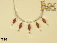 Jewellery SILVER sterling necklace.  Stone: amber. TAG: ; name: N-722-1; weight: 9.9g.