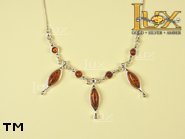 Jewellery SILVER sterling necklace.  Stone: amber. TAG: ; name: N-722-2; weight: 8.4g.