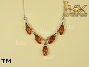 Jewellery SILVER sterling necklace.  Stone: amber. TAG: ; name: N-726; weight: 8.8g.