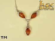 Jewellery SILVER sterling necklace.  Stone: amber. TAG: ; name: N-728; weight: 9g.