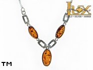 Jewellery SILVER sterling necklace.  Stone: amber. TAG: ; name: N-790; weight: 8.3g.