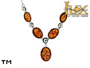 Jewellery SILVER sterling necklace.  Stone: amber. TAG: ; name: N-827; weight: 12g.