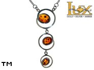 Jewellery SILVER sterling necklace.  Stone: amber. TAG: ; name: N-830; weight: 8.8g.
