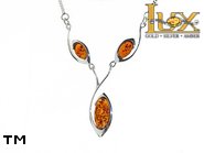 Jewellery SILVER sterling necklace.  Stone: amber. TAG: ; name: N-841; weight: 8.4g.