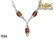 Jewellery SILVER sterling necklace.  Stone: amber. TAG: ; name: N-844-2; weight: 6.65g.