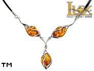 Jewellery SILVER sterling necklace.  Stone: amber. TAG: ; name: N-848; weight: 11.5g.