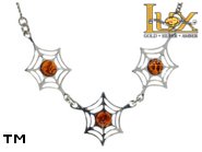 Jewellery SILVER sterling necklace.  Stone: amber. TAG: nature, animals; name: N-865; weight: 5.5g.
