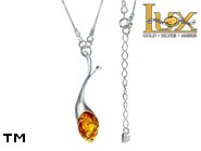 Jewellery SILVER sterling necklace.  Stone: amber. TAG: ; name: N-900; weight: 7.6g.